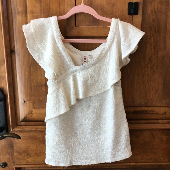 Anthropologie Dolan Cream Cotton Ruffle Top Size X Small NWT - Picture 1 of 12